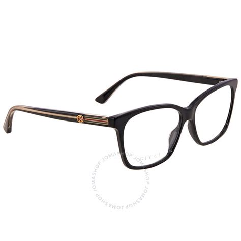 Gucci Ladies Black Oval Eyeglass Frames 